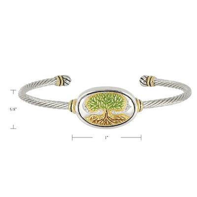Celebration Memories Painted Tree of Life Wire Cuff Bracelet