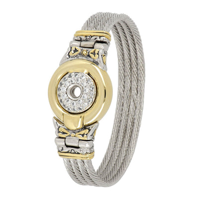 Ciclo D'Amor Pavé & Gold Large 4 Wire Magnetic Clasp Bracelet