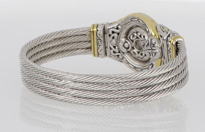 Ciclo D'Amor Pavé & Gold Large 4 Wire Magnetic Clasp Bracelet