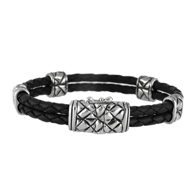 Men’s Leather Bracelet with Clasp