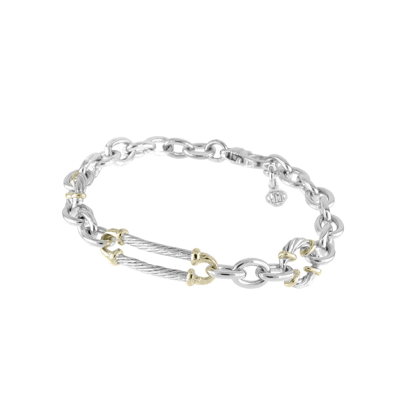 Cordão Collection - Circle & Oval Link Two-Tone Bracelet