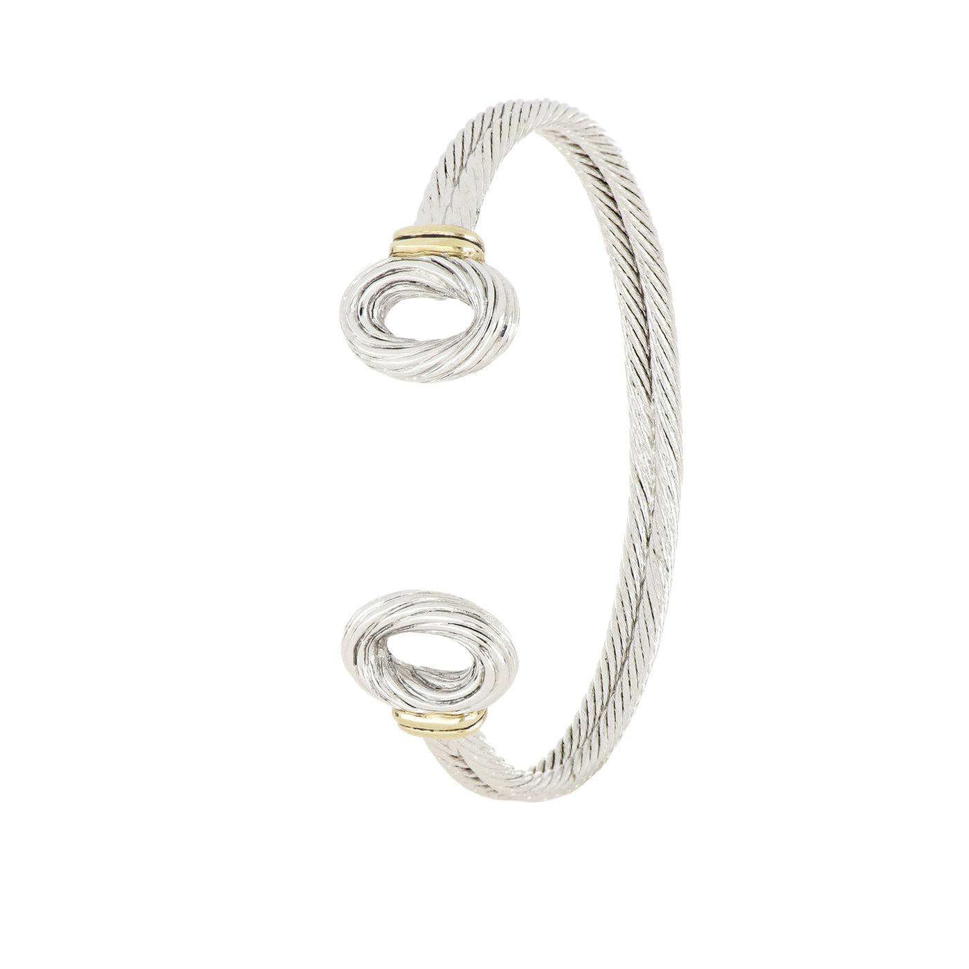 Cordão Collection - Oval Double Wire Two-Tone Cuff