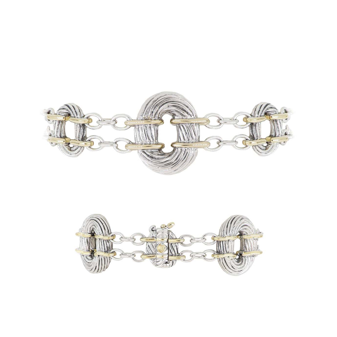 Cordão Collection - Large Oval Link 5 Station Two-Tone Bracelet