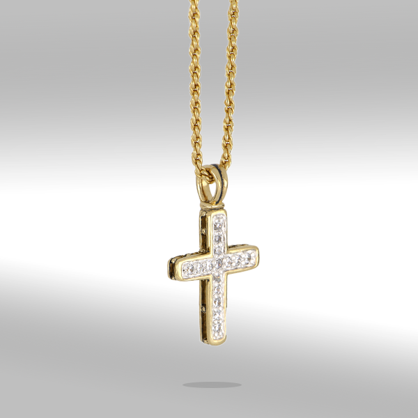 Pavé Gold Cross Necklace