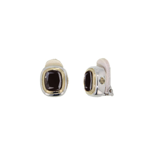 Nouveau Black CZ Clip Earrings