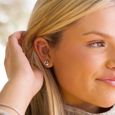 Infinity Love Knot Earrings in Gold