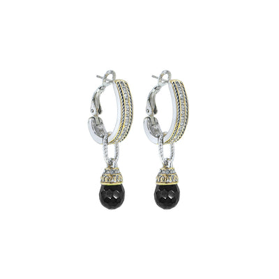 Briolette Collection - Cubic Zirconia Hoop-Drop Earrings