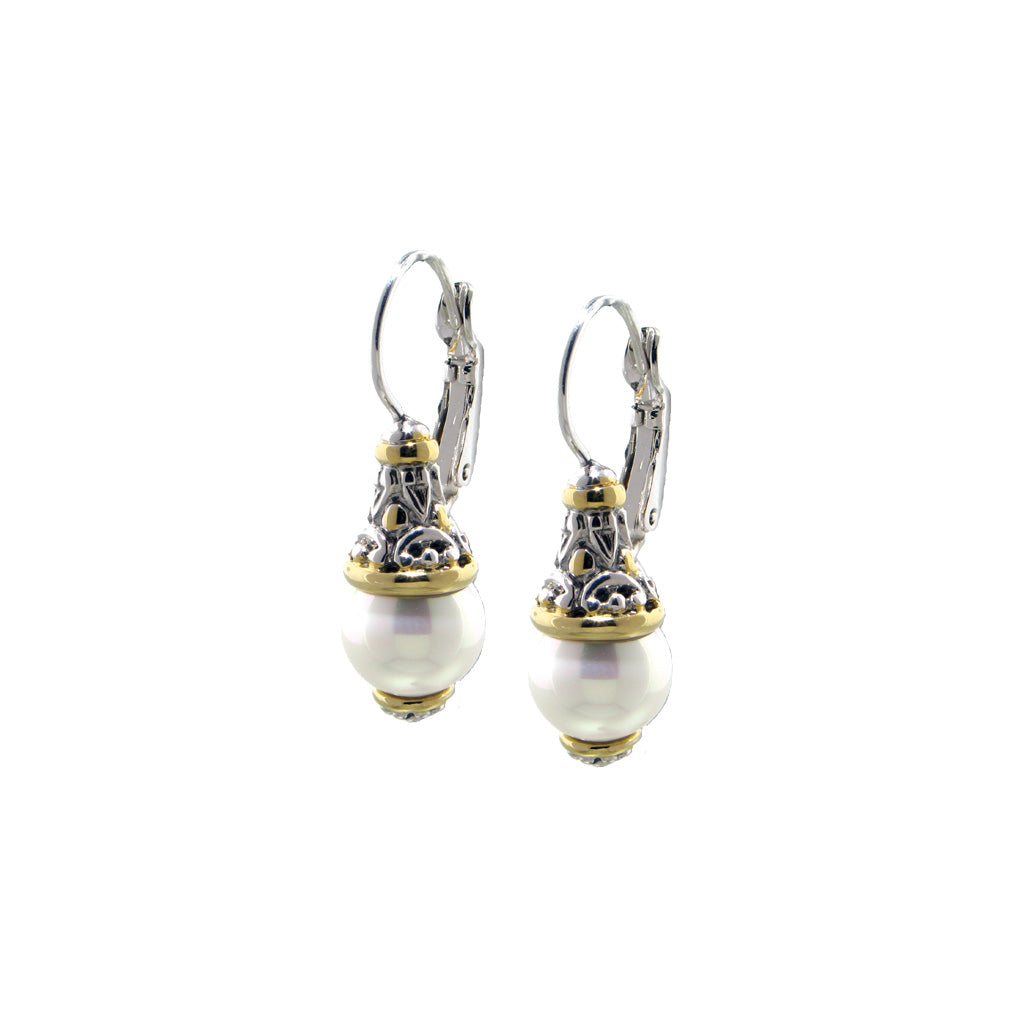 Ocean Images Collection Seashell Pearl French Wire Earrings - John Medeiros Jewelry Collections
