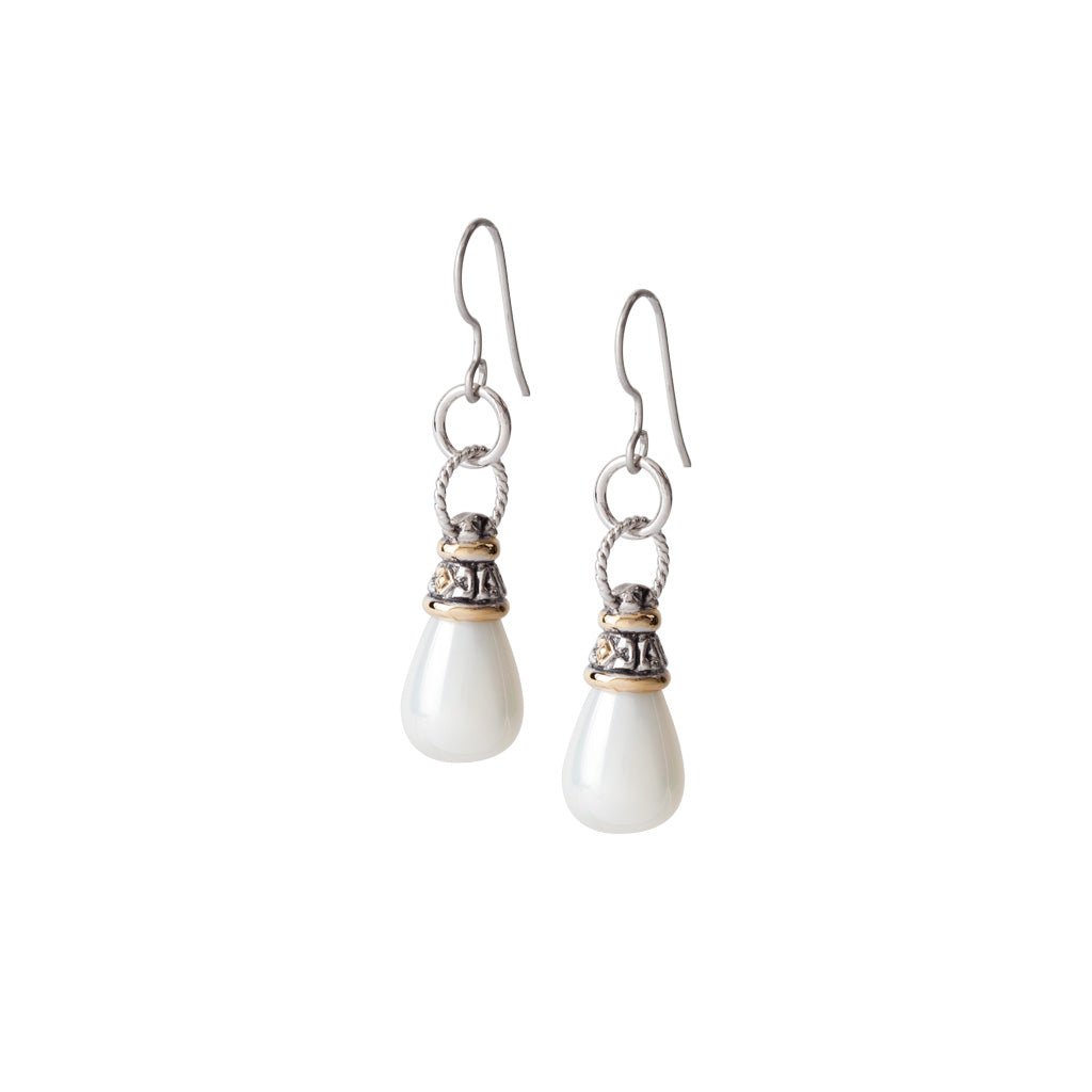 Ocean Images Collection Seashell Pearl Fish Hook Earrings