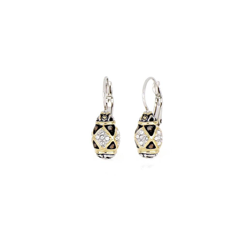 Lattice Collection - Black Abalone Edition - Pavé French Wire Earrings