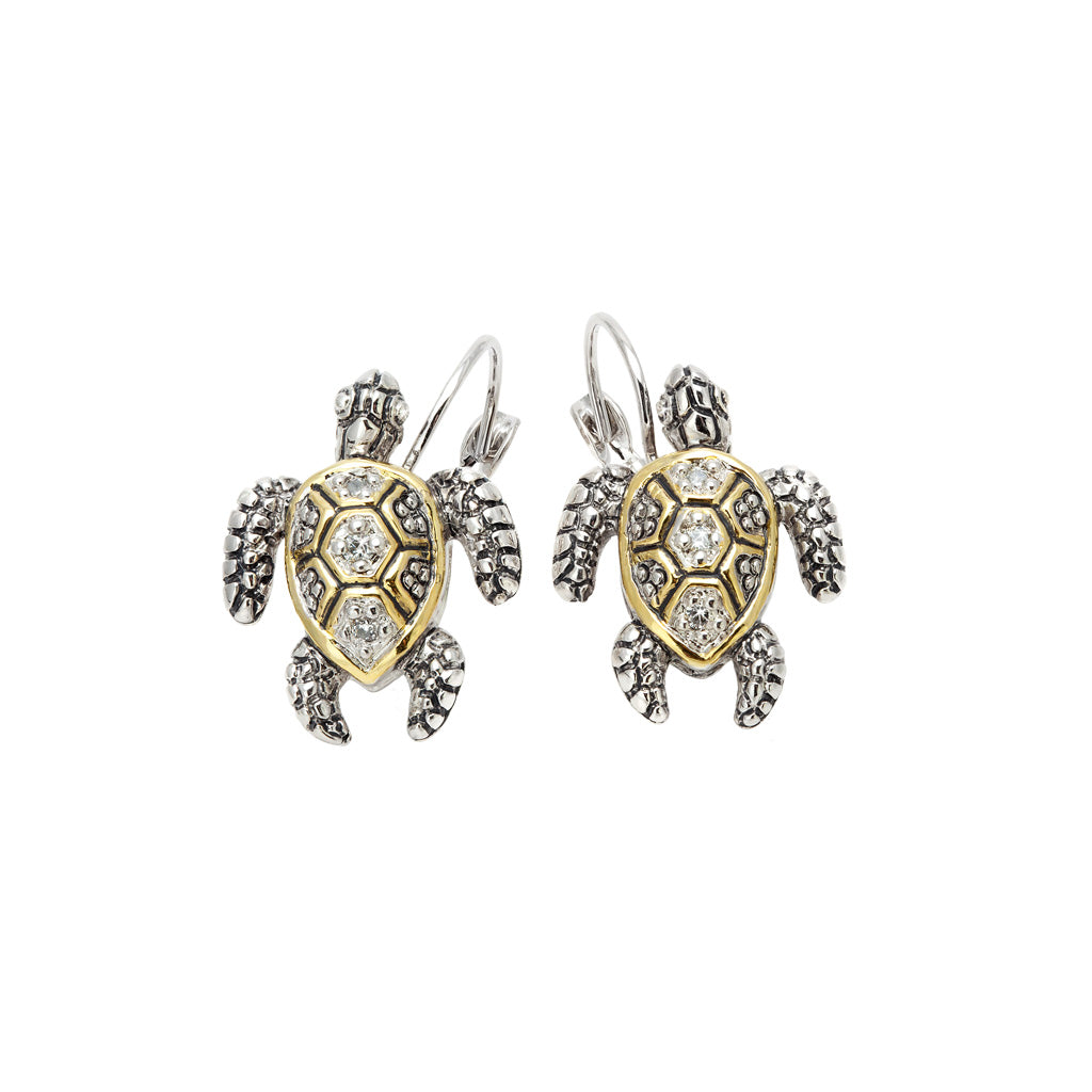 Ocean Images Seaside Collection Pavé Turtle French Wire Earrings - John Medeiros Jewelry Collections