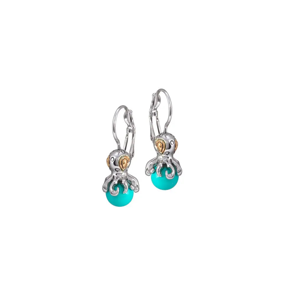 Ocean Images Aqua Viva Seaside Collection Octopus French Wire Pearl Earrings - John Medeiros Jewelry Collections