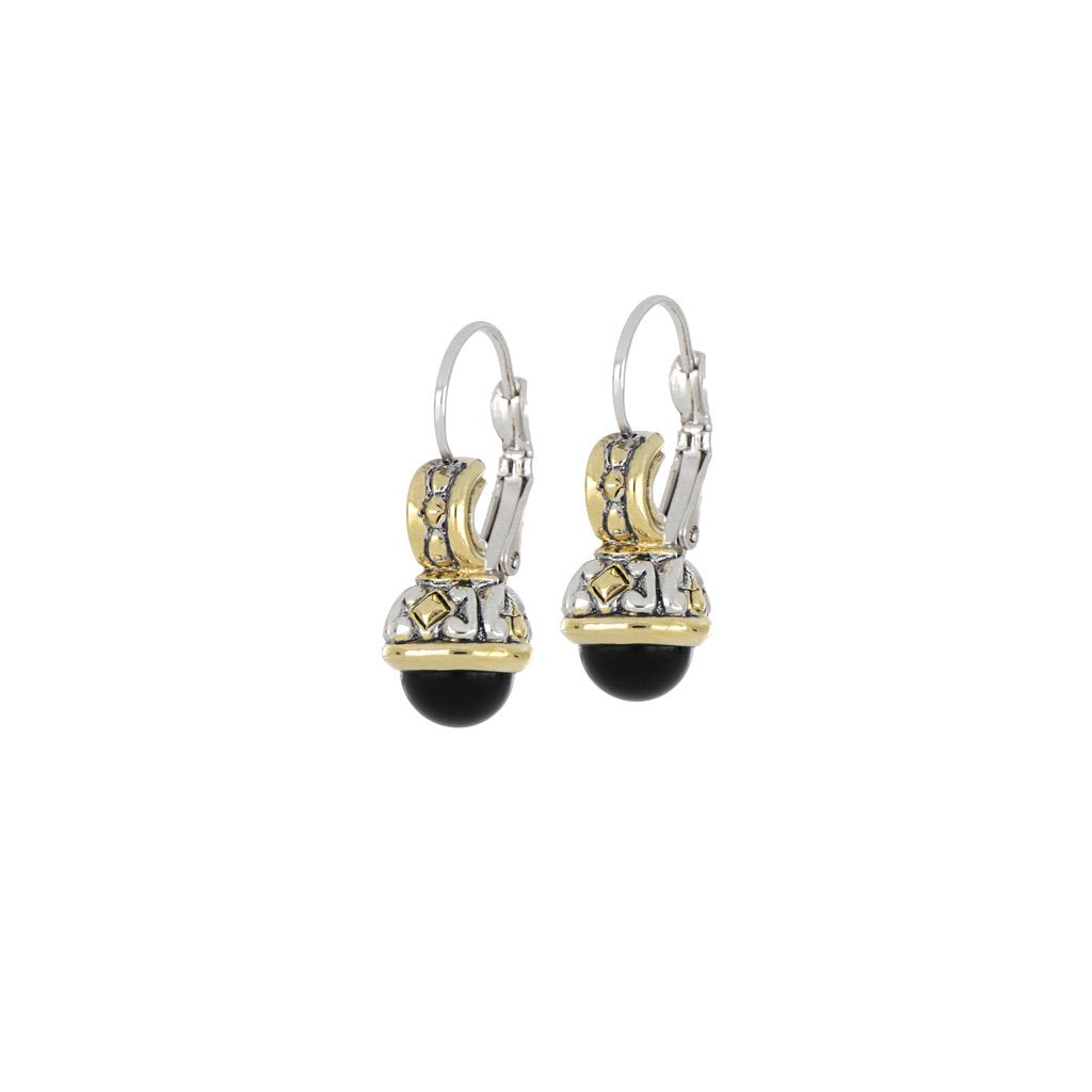 Ocean Images Collection 8mm Black Onyx French Wire Earrings