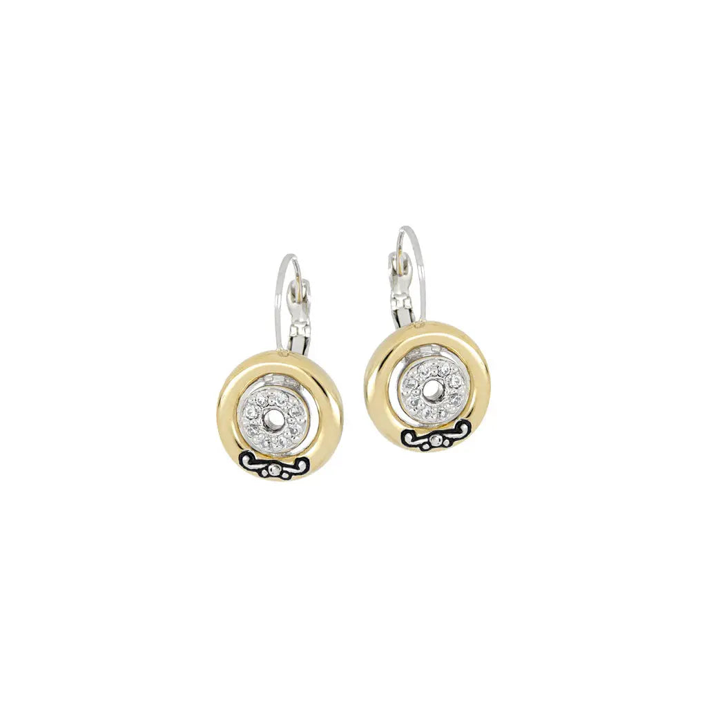 Ciclo D'Amor Pavé & Gold Inset French Wire Earrings