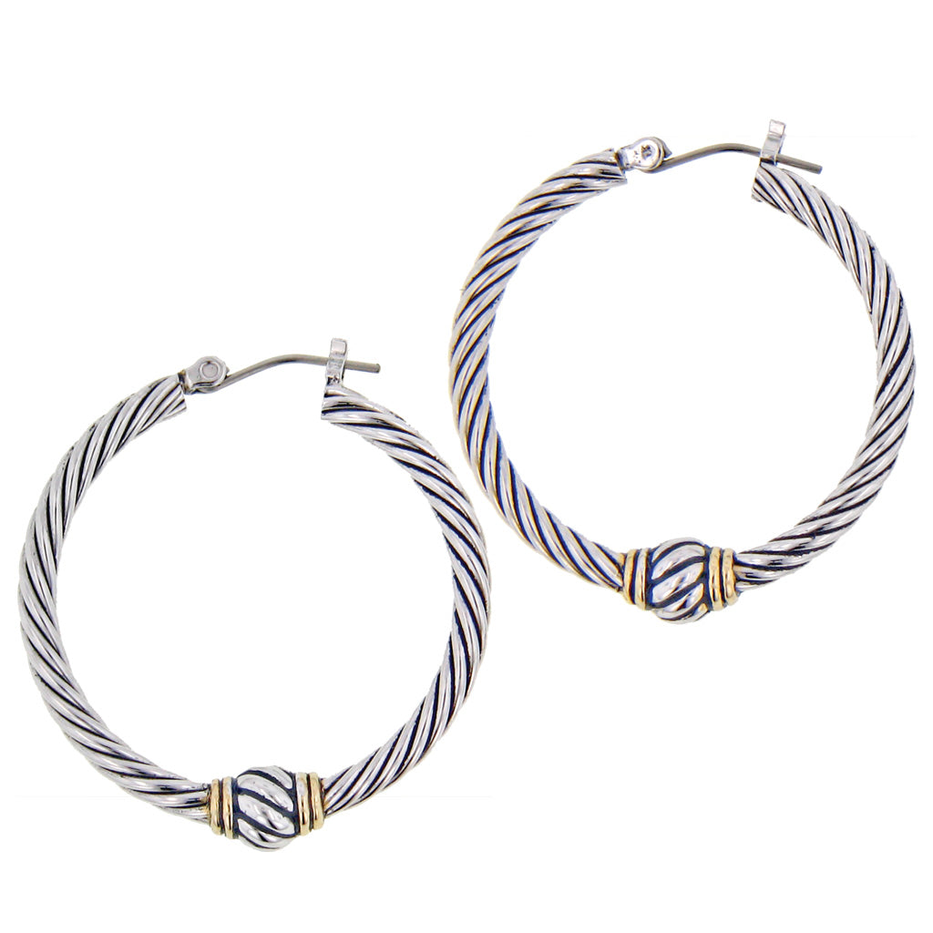 Oval Link Collection Large Twisted Wire Hoop Earrings
