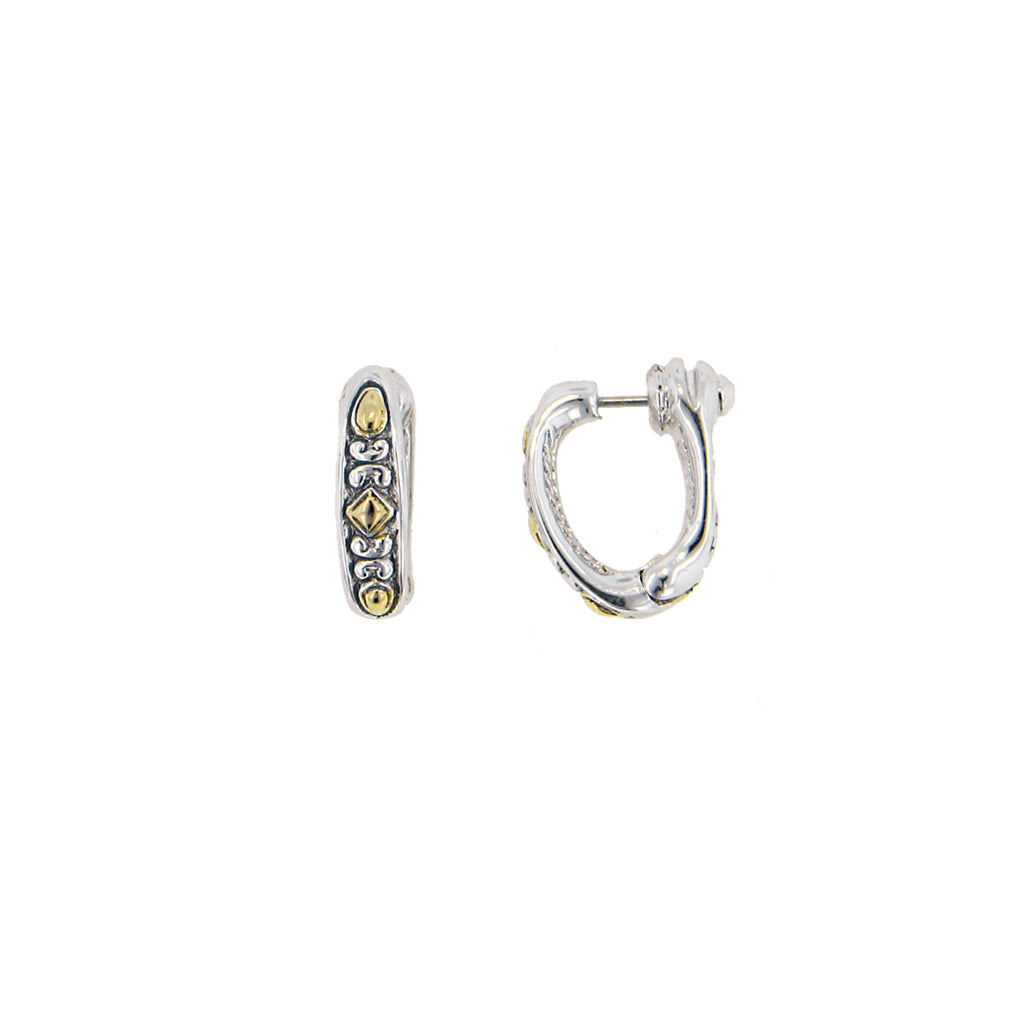 Oval Link Collection Two Tone Snuggy Earrings - John Medeiros Jewelry Collections