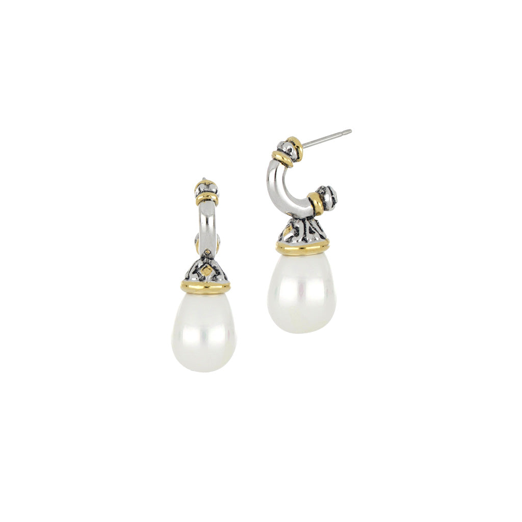 Ocean Images Collection Seashell Pearl Post Earrings