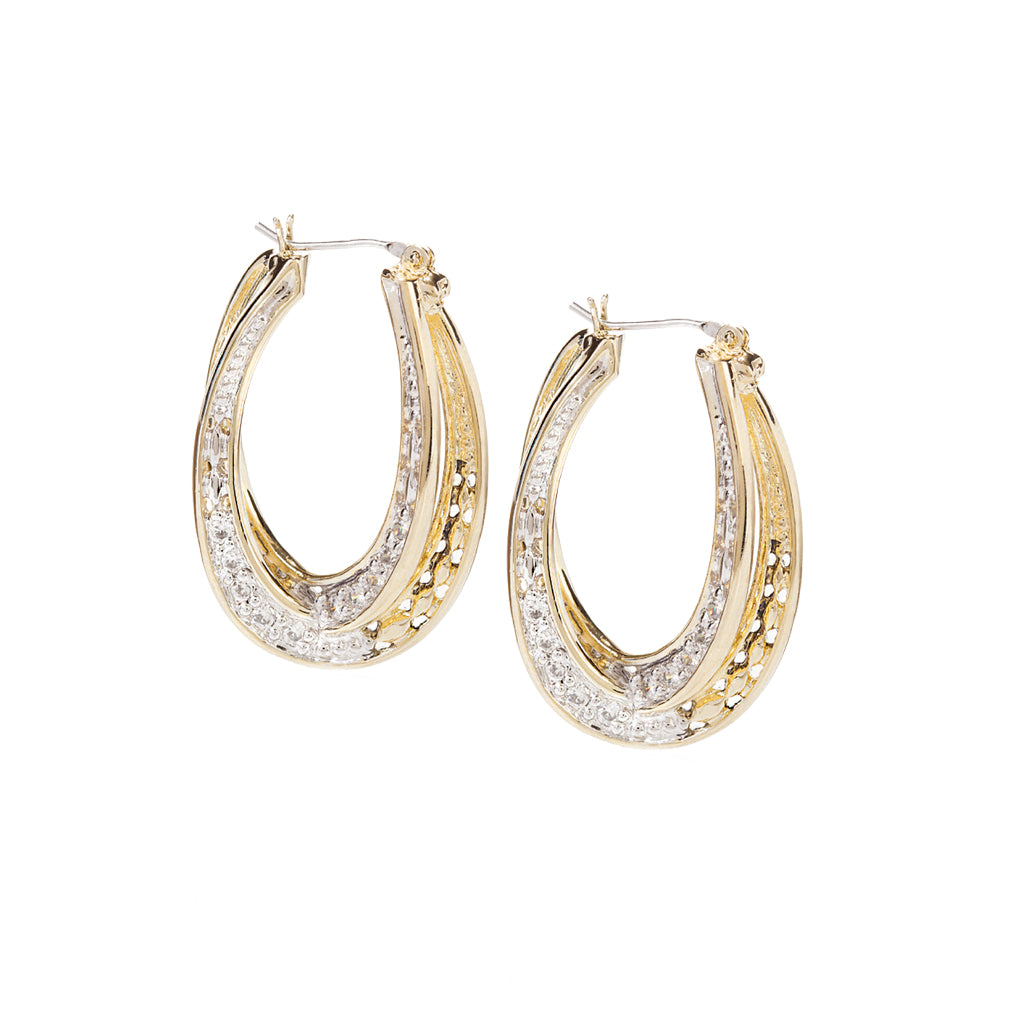 Infinity Collection Pavé Double Oval Hoop Earrings - John Medeiros Jewelry Collections