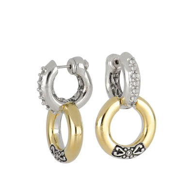 Ciclo D'Amor Pavé Double Hoop Huggie Earrings