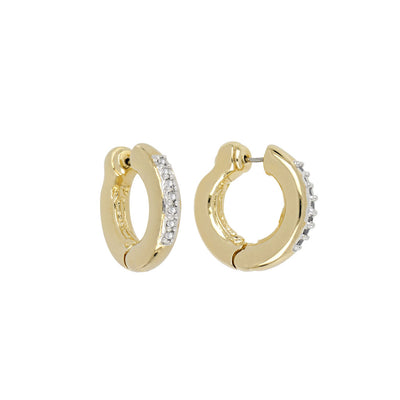 Ciclo D'Amor Small Gold Pavé Huggie Earrings