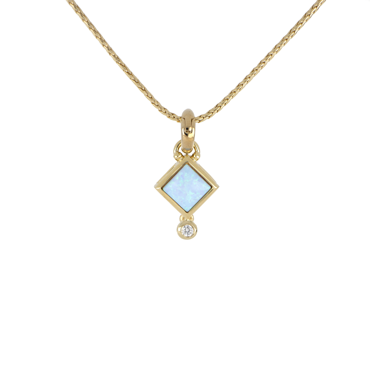 Opalas do Mar Collection - Blue Diamond Opal Pendant with Chain