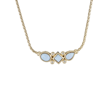 Opalas do Mar Collection - 3 Blue Opals Necklace