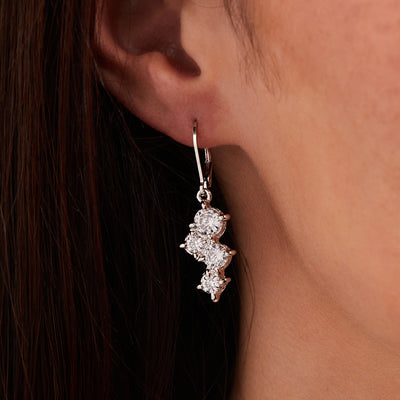 Diamante Cluster 104 - 4-Stone French Wire Earrings