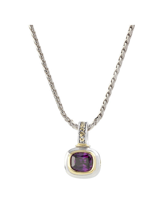 Nouveau Amethyst Slider Charm with Chain