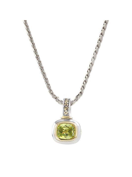 Nouveau Peridot Slider Charm with Chain