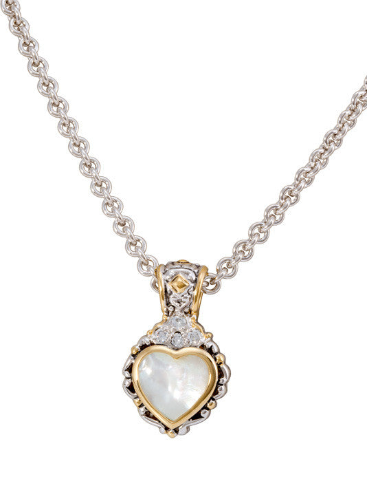 Heart Collection - Mother of Pearl Slider with Chain
