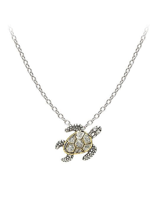 Ocean Images Seaside Collection Pavé Turtle Slider with Chain - John Medeiros Jewelry Collections