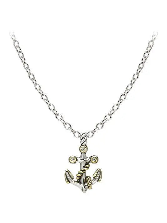 Ocean Images Seaside Collection Two-Tone Anchor Slider with Chain - John Medeiros Jewelry Collections