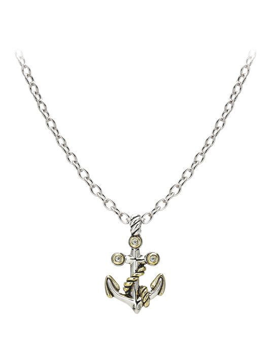 Ocean Images Seaside Collection Two-Tone Anchor Slider with Chain - John Medeiros Jewelry Collections