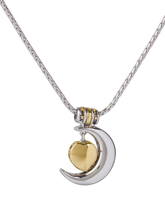 Celebration Collection Heart in Moon Necklace - I Love You to the Moon and Back