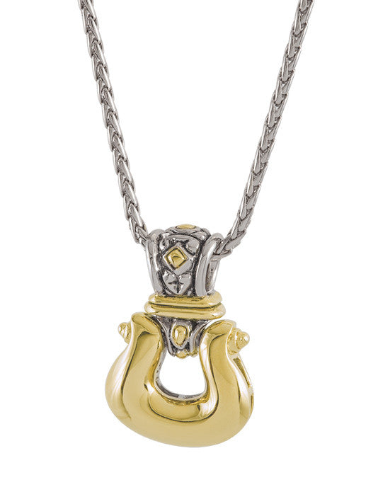 Anvil Gold Horseshoe Pendant with Chain