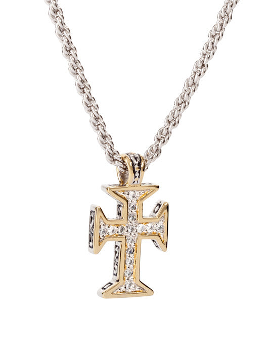 Pavé Maltese Cross with Chain