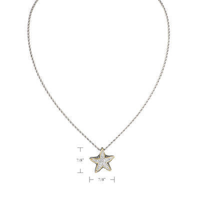 Ocean Images Seaside Collection Small Pavé Starfish Slider with Chain dimensions