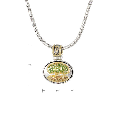 Celebration Memories Painted Tree of Life Pendant Necklace