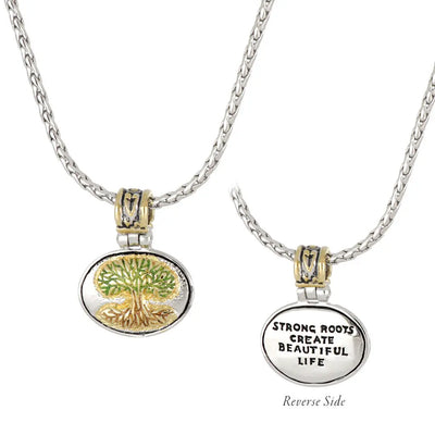 Celebration Memories Painted Tree of Life Pendant Necklace