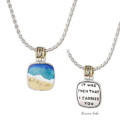 Celebration Memories Footprints in the Sand Pendant Necklace