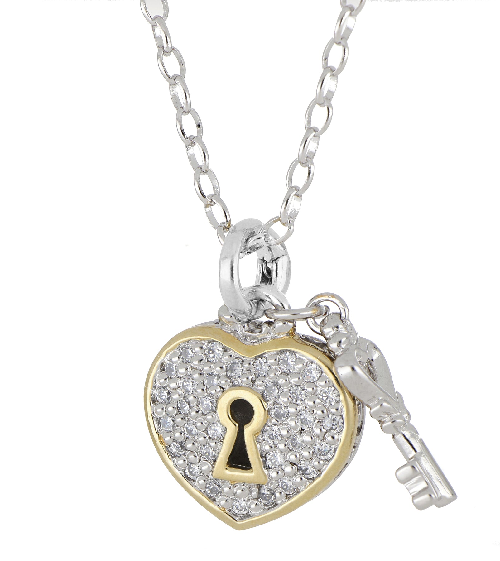 Petite Heart Lock Charm Necklace