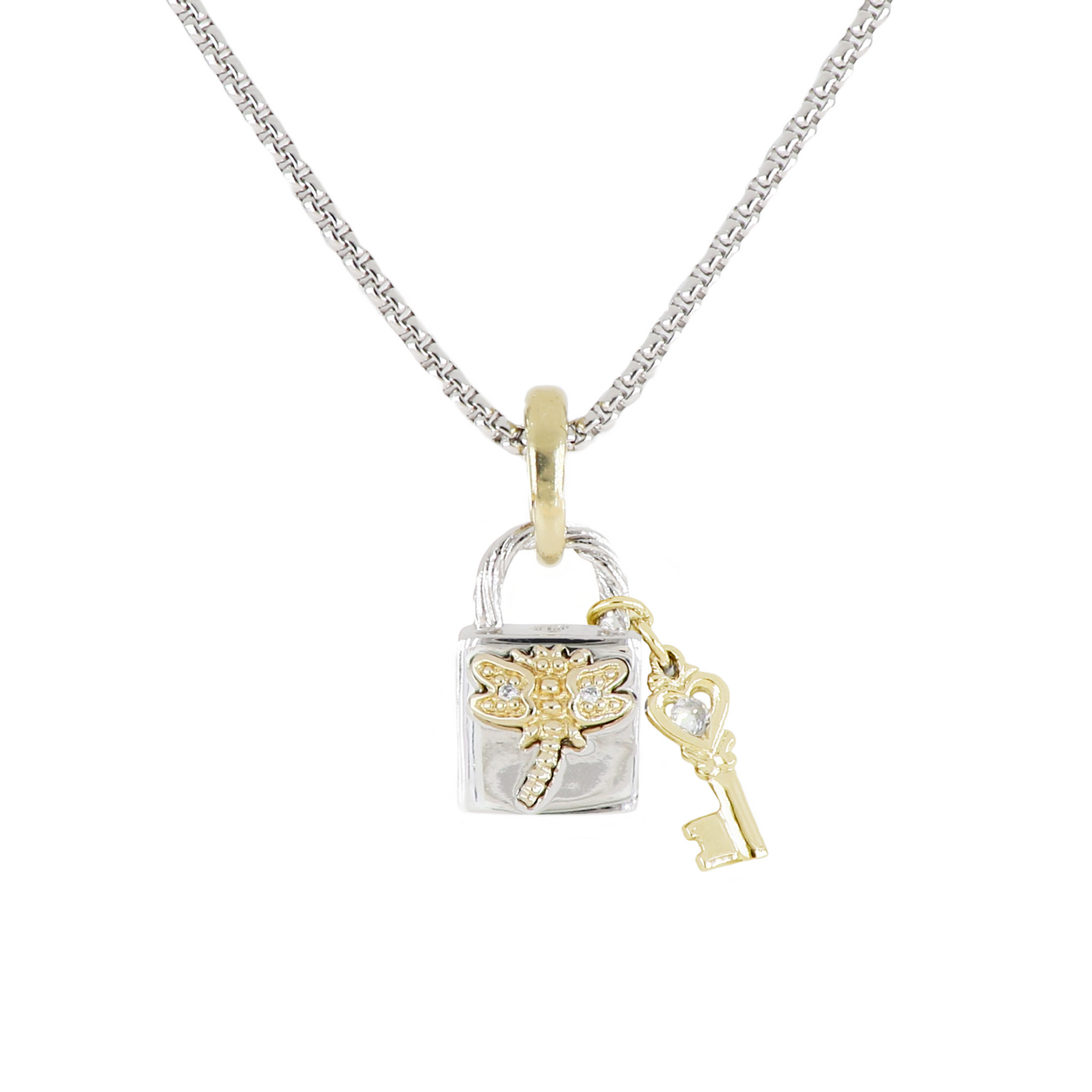 Lock & Key Dragonfly “Pure Spirit” Necklace 16-18" Chain