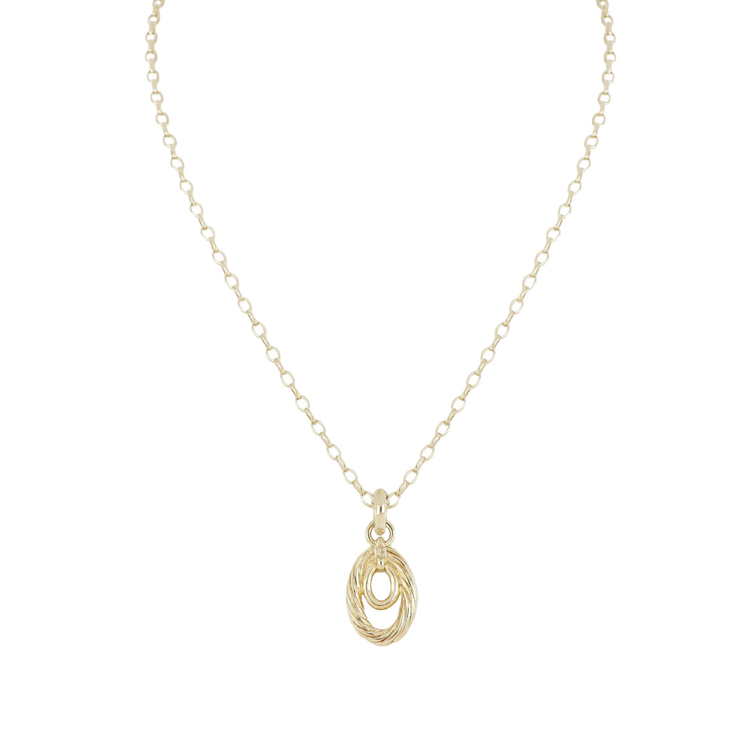 Cordão Collection - Oval With Inset Pendant Necklace