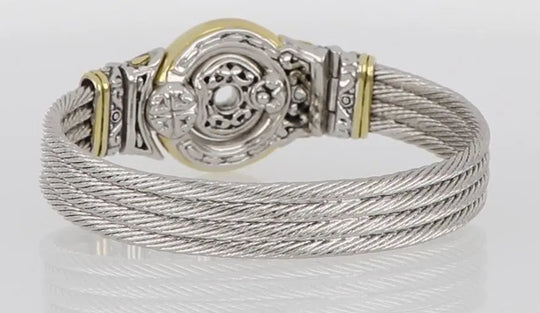 *Last Act* Ciclo D'Amor Collection - Two-Tone Large 4-Wire Magnetic Clasp Bracelet John Medeiros Jewelry Collections