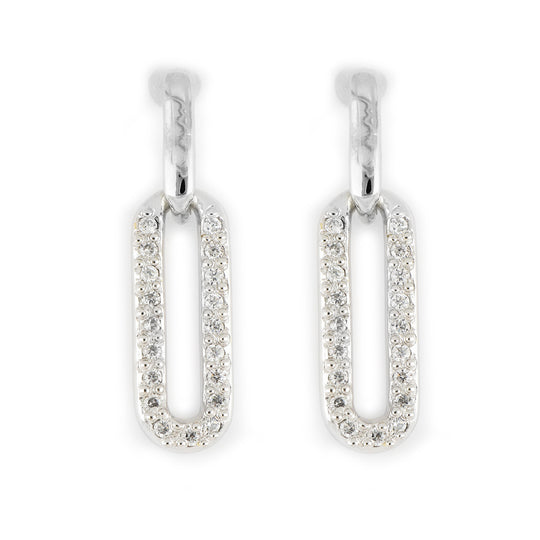 Diamante - Large Link Pavé Post Earrings