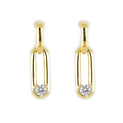Diamante - Large Two Link CZ Stud Earrings