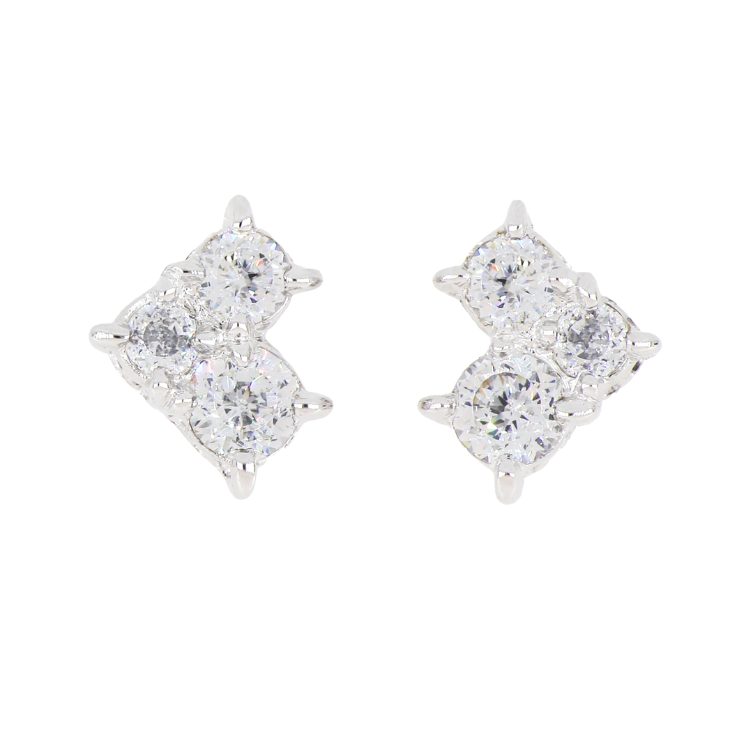 Diamante Cluster 104 - 3 Stone Post Earrings