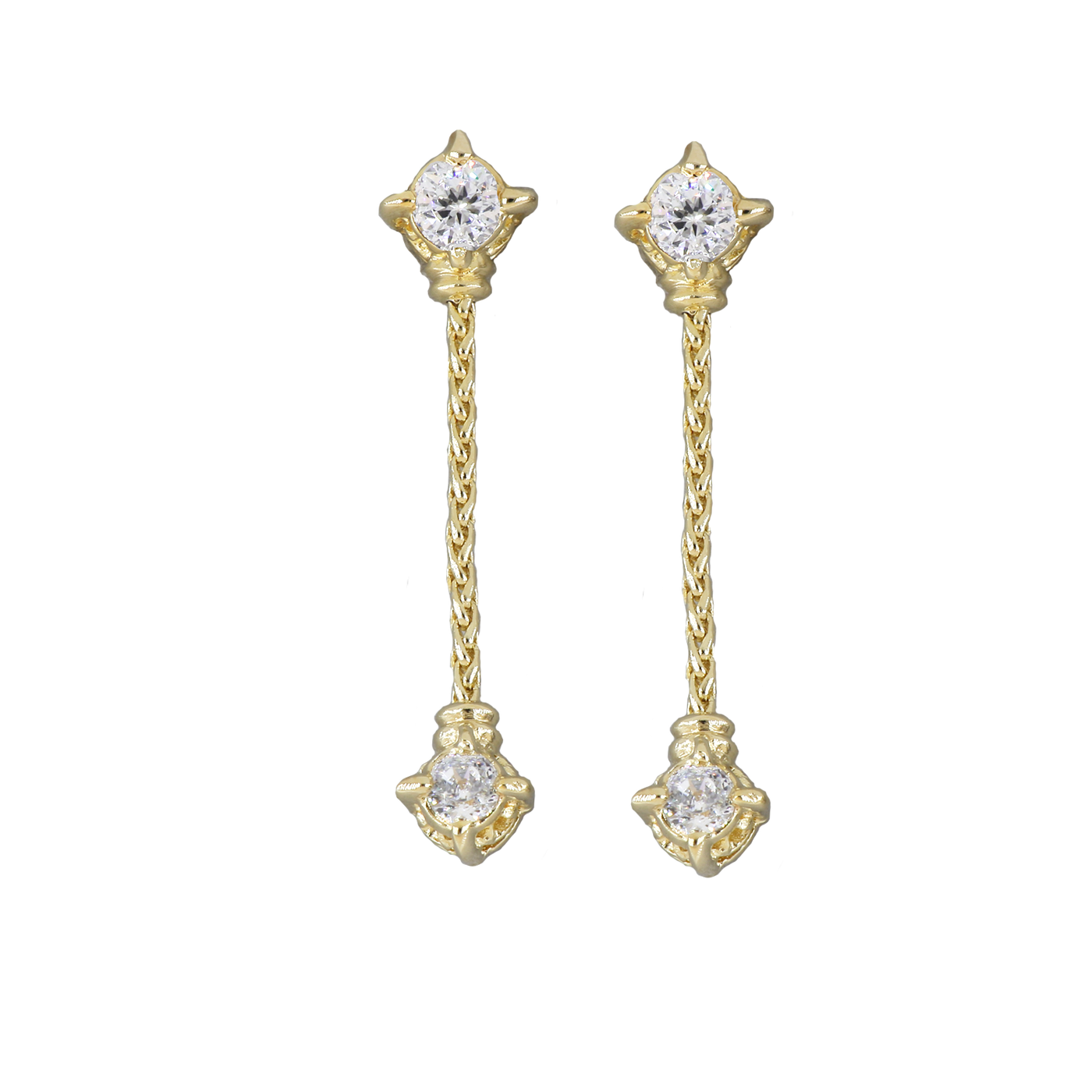 Diamante Cluster 104 - 1" Dangle Post Earrings