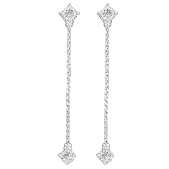 Diamante Cluster 104 - 2" Dangle Post Earrings