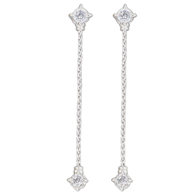 Diamante Cluster 104 - 2" Dangle Post Earrings